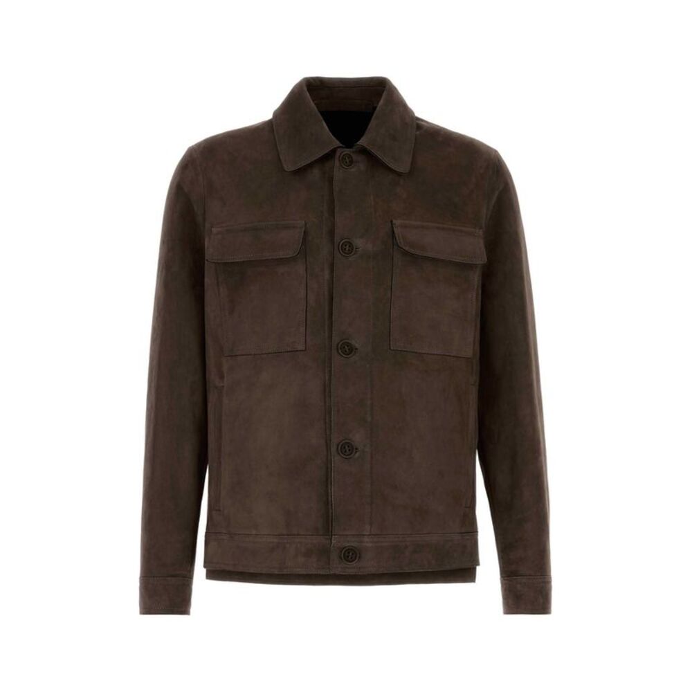 Santoro Men Dark Brown Suede Jacket